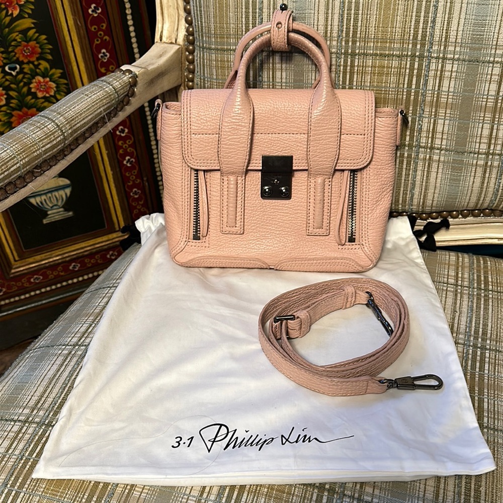 3.1 Phillip Lim Pink Pebble Leather Bag with Removable Shoulder Strap